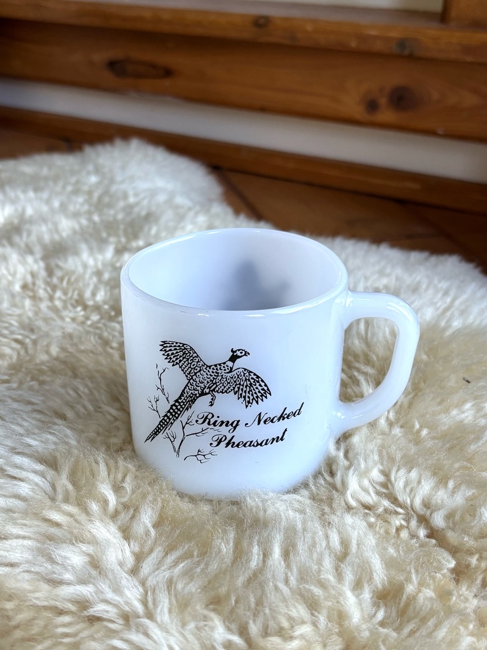 Vintage Milk Glass Hunting Mug